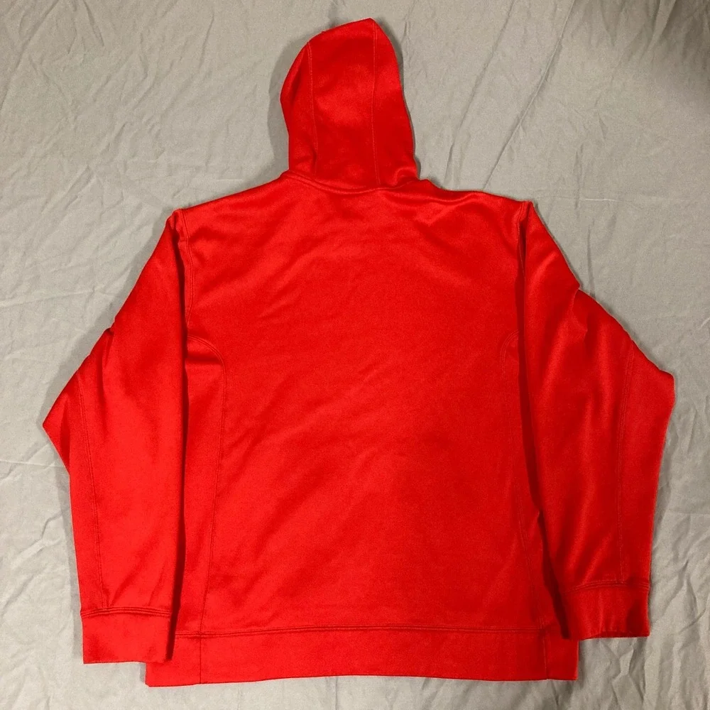 Nike Therma-FIT Mens Hoodie Red Fleece Pullover‎ Sweatshirt Large 408102-600